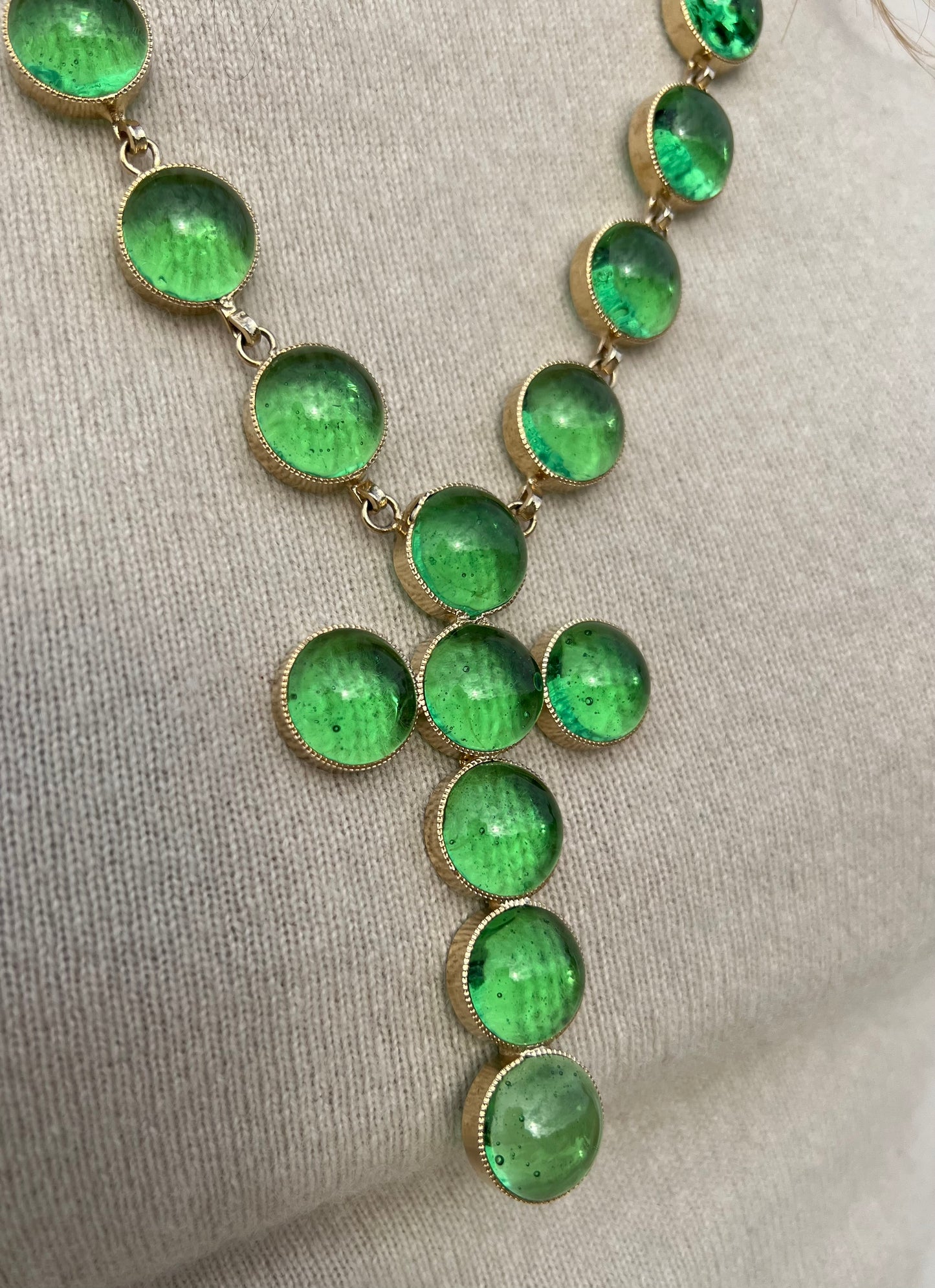 Necklace - Green Cross Rosary