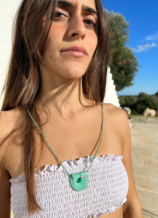 Necklace - Adjustable Sacchetto Necklace Turquoise