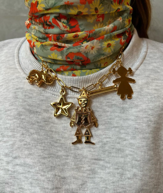 Necklace - Gold Chain with Charms Circus