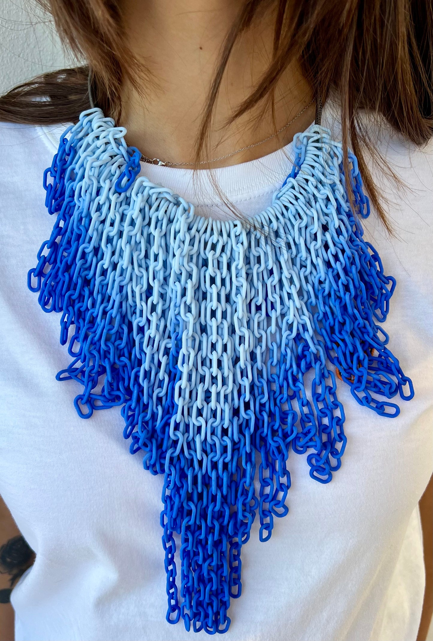 Necklace - Chained Electric blue