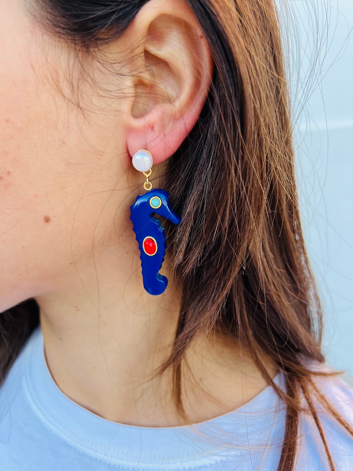 Earrings - Cavalluci Marini Blue