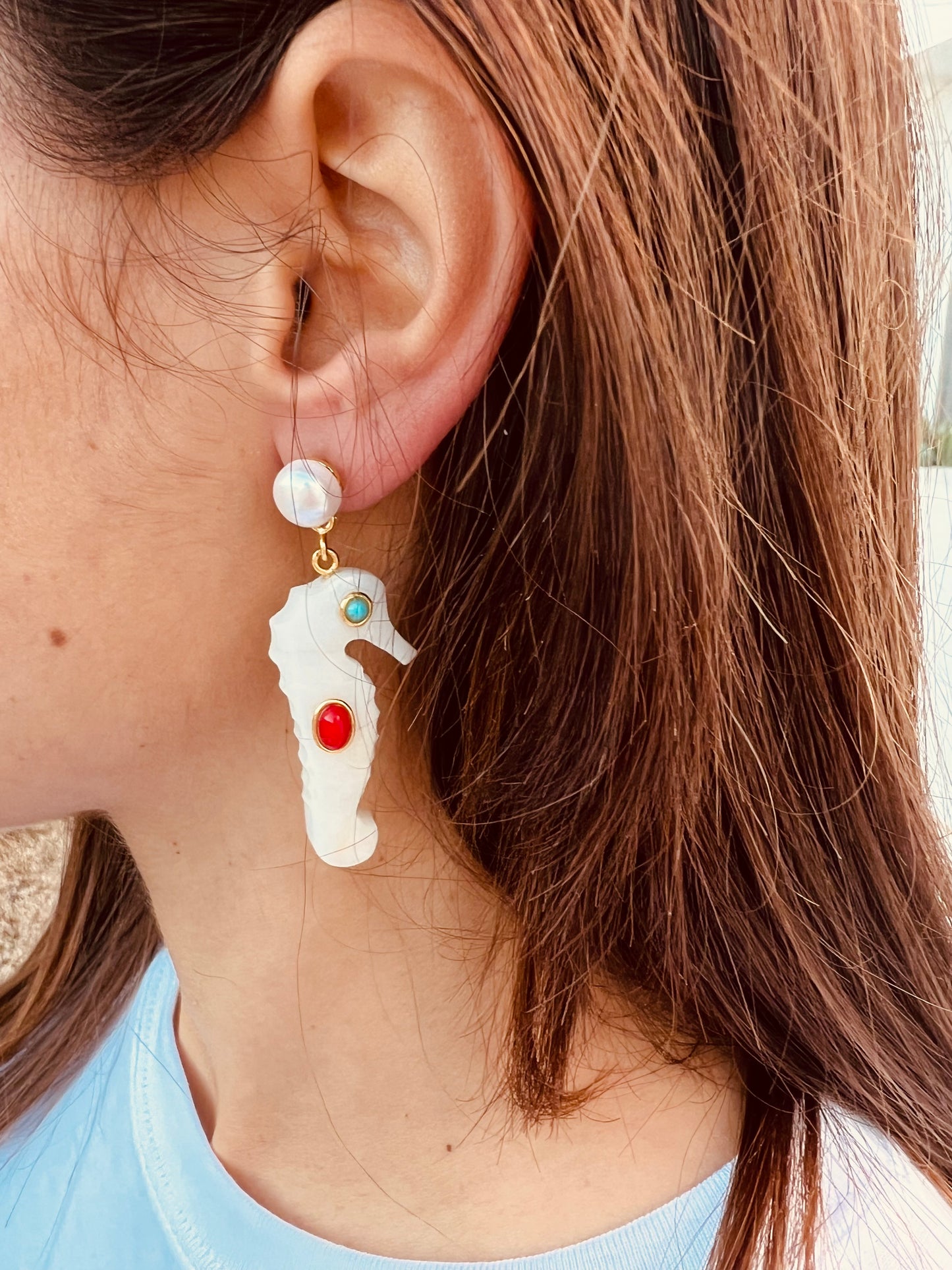 Earrings - Cavalluci Marini White