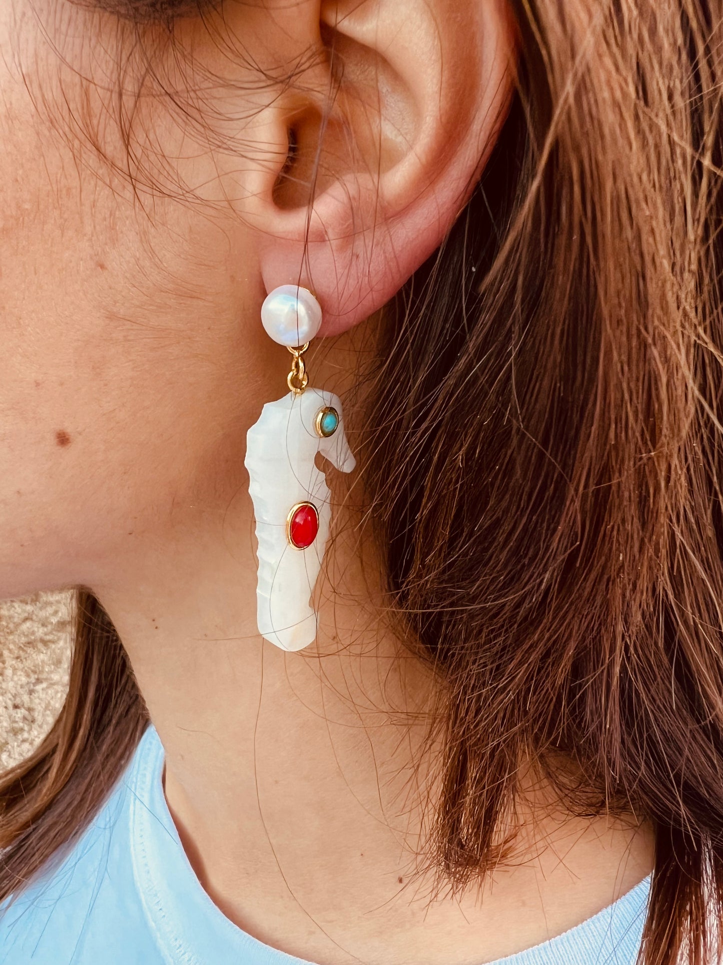 Earrings - Cavalluci Marini White