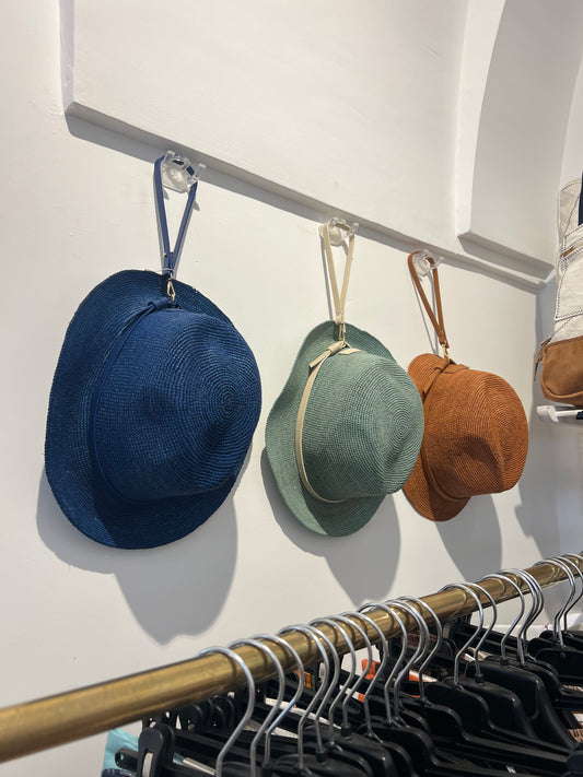 Cappello - VIGNOLE Fedora Piccola in Rafia Blu