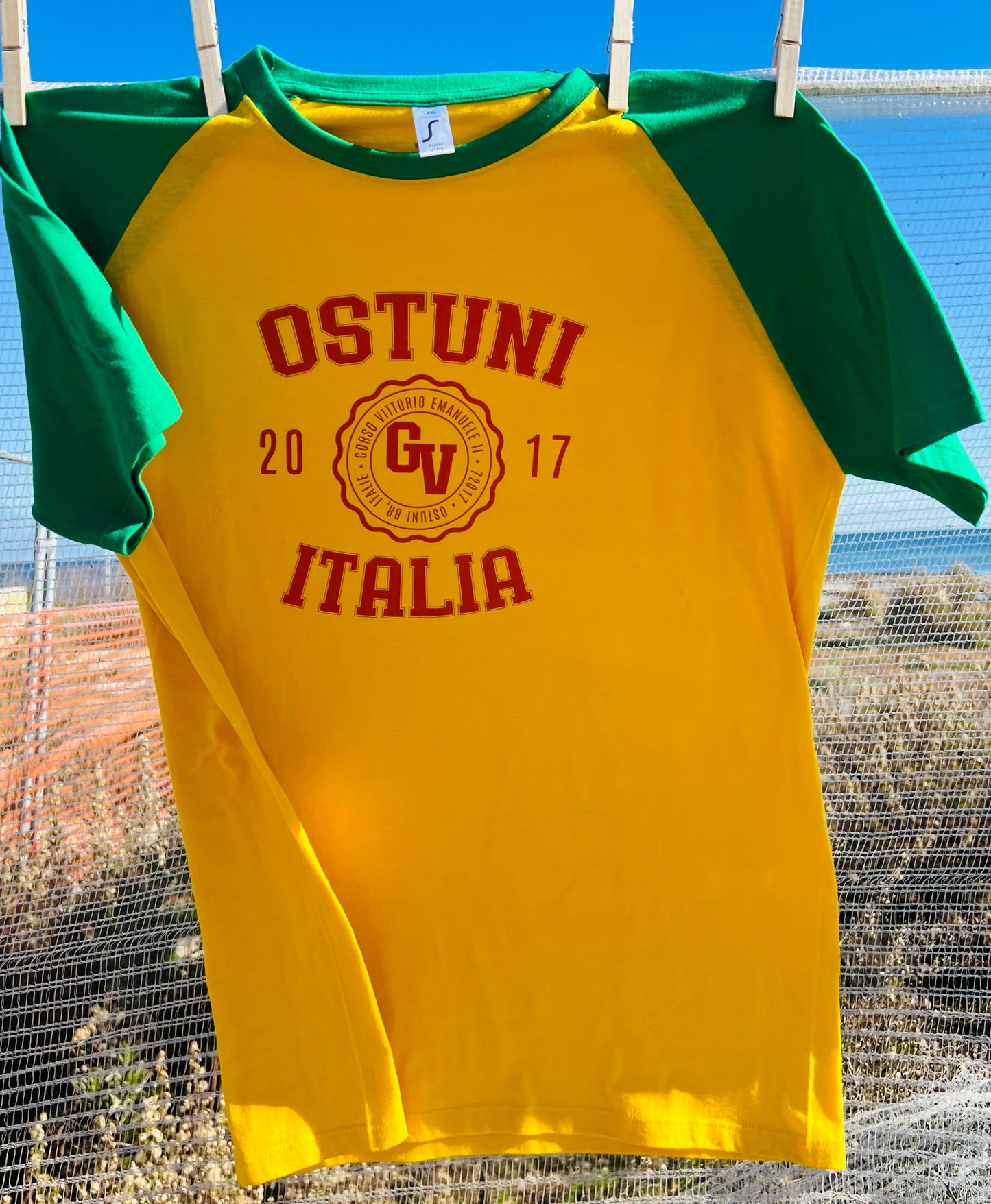 T-shirt - Baseball Ostuni Unisex Yellow and green