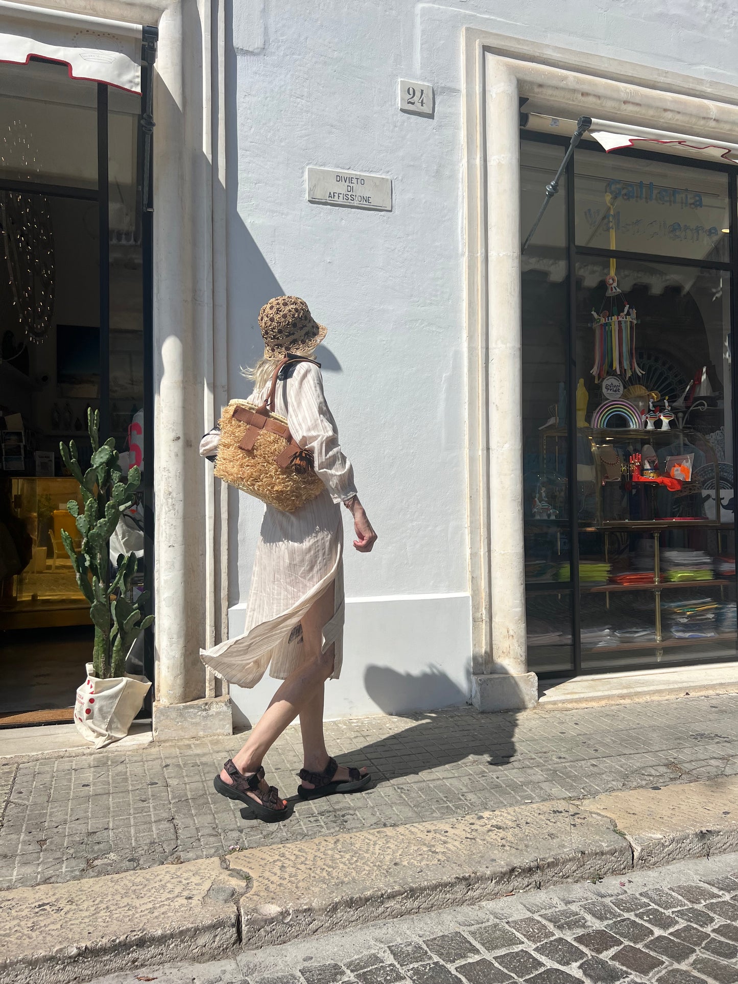 Borsa - SAMOS Palm Basket Naturale/Marrone Chiaro