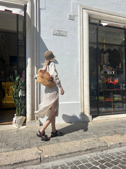 Borsa - SAMOS Palm Basket Naturale/Marrone Chiaro