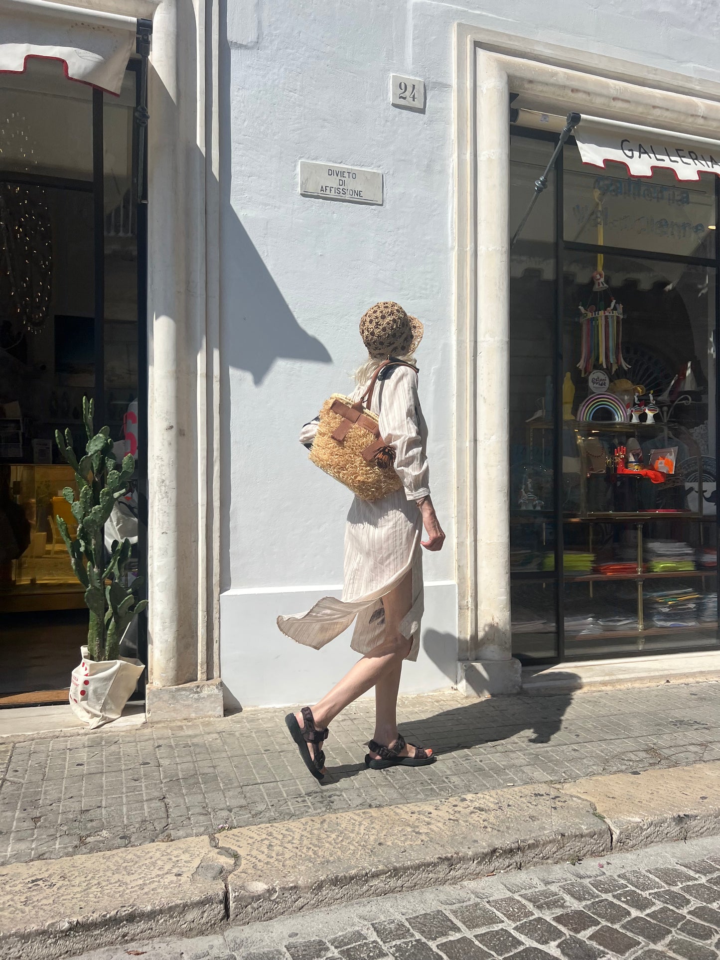 Borsa - SAMOS Palm Basket Naturale/Marrone Chiaro