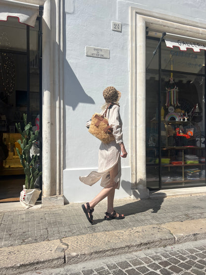 Borsa - SAMOS Palm Basket Naturale/Marrone Chiaro