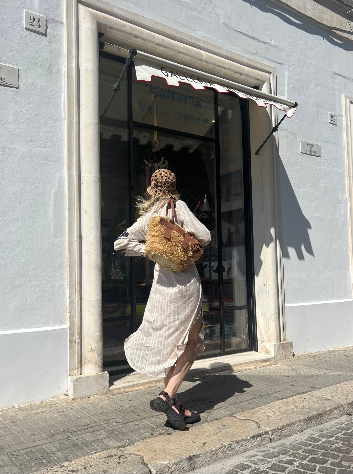 Borsa - SAMOS Palm Basket Naturale/Marrone Chiaro