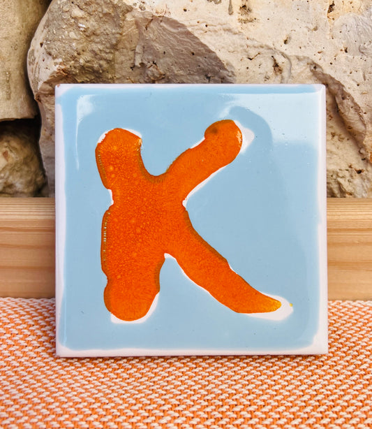 Plate - Ceramic tile letter K