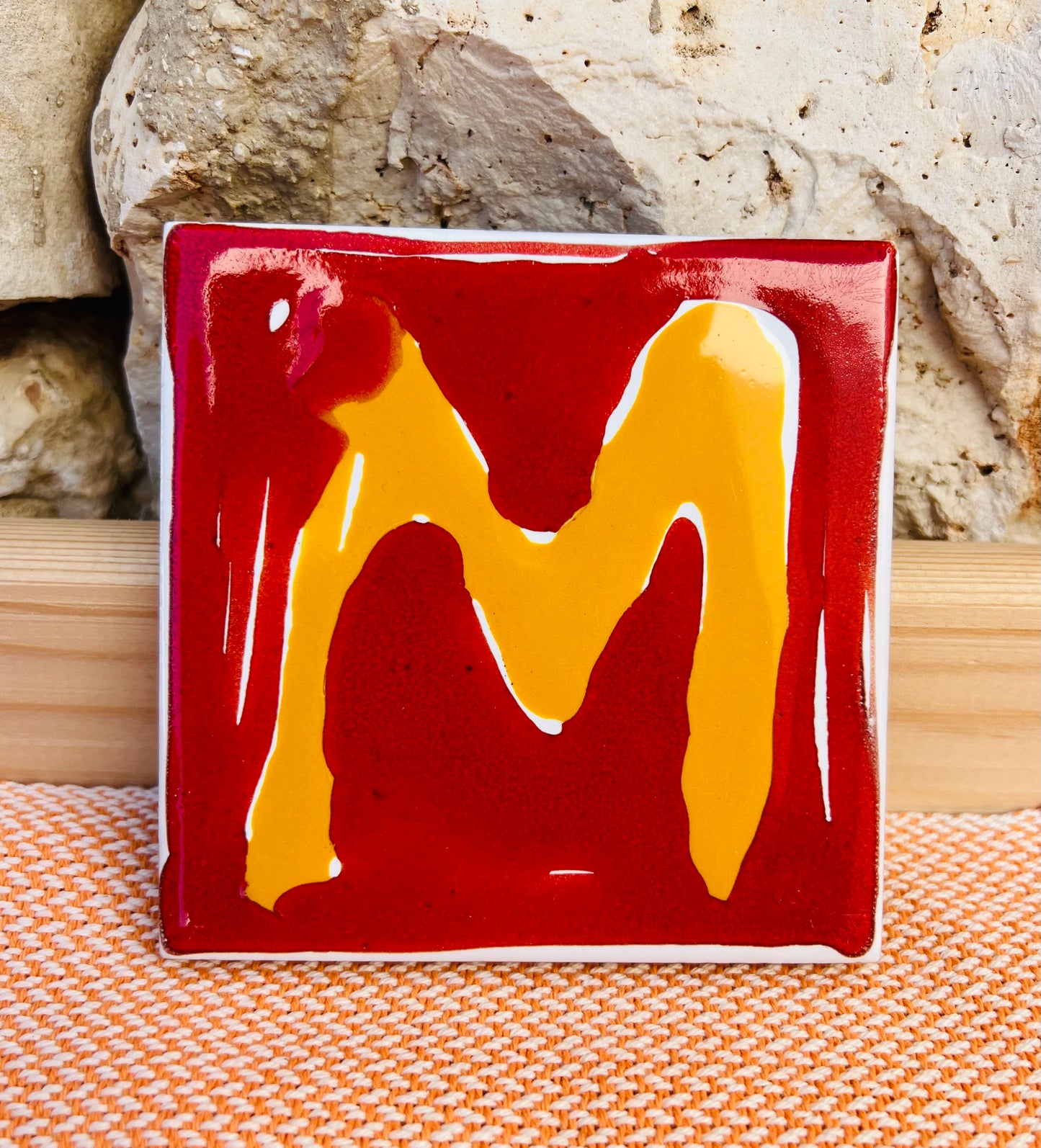 Plate - Ceramic tile letter M