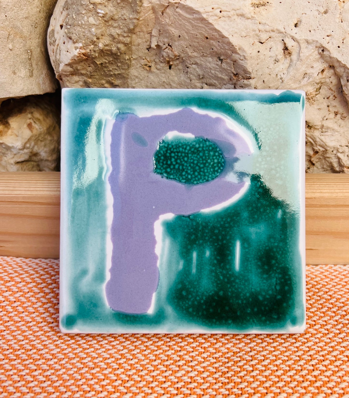 Plate - Ceramic tile letter P