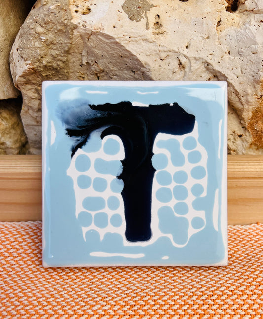 Plate - Ceramic tile letter T