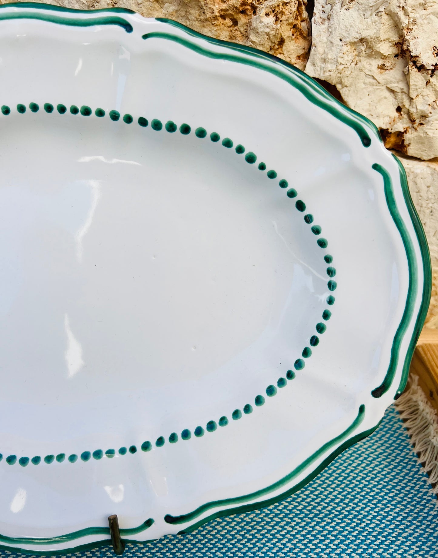 Plate - Serving Platter White and Green