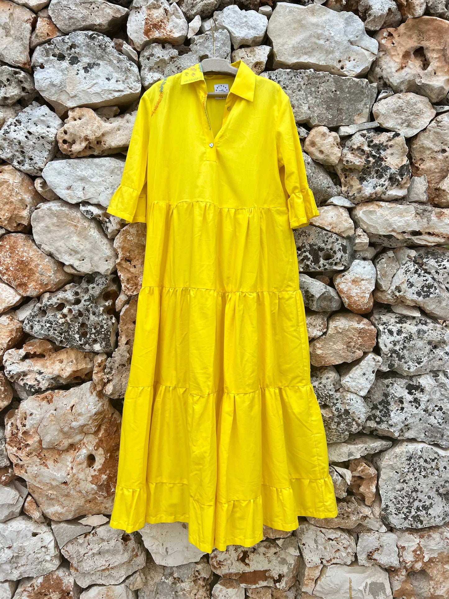 Dress - Chiara Embroidered yellow