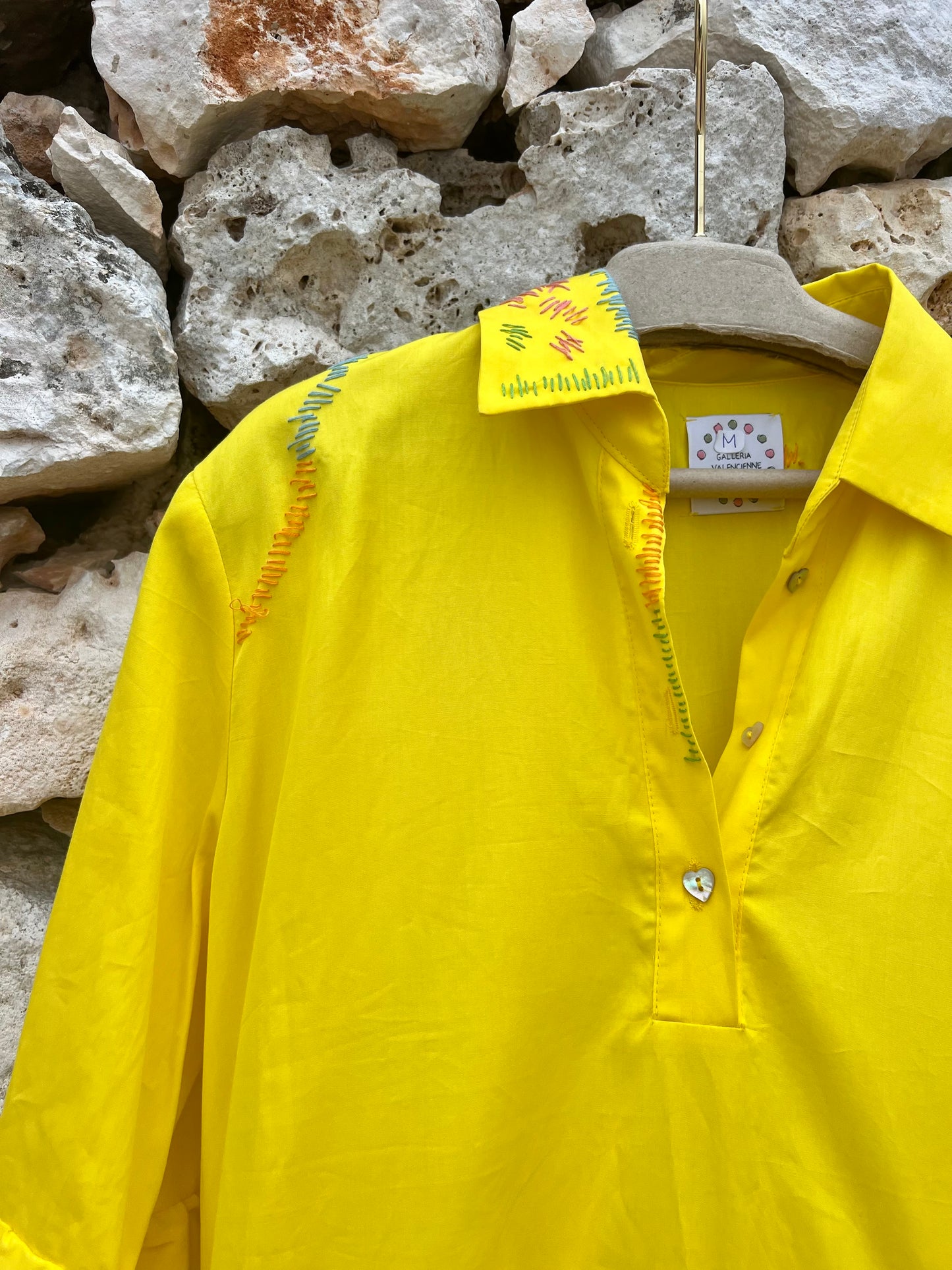 Dress - Chiara Embroidered yellow
