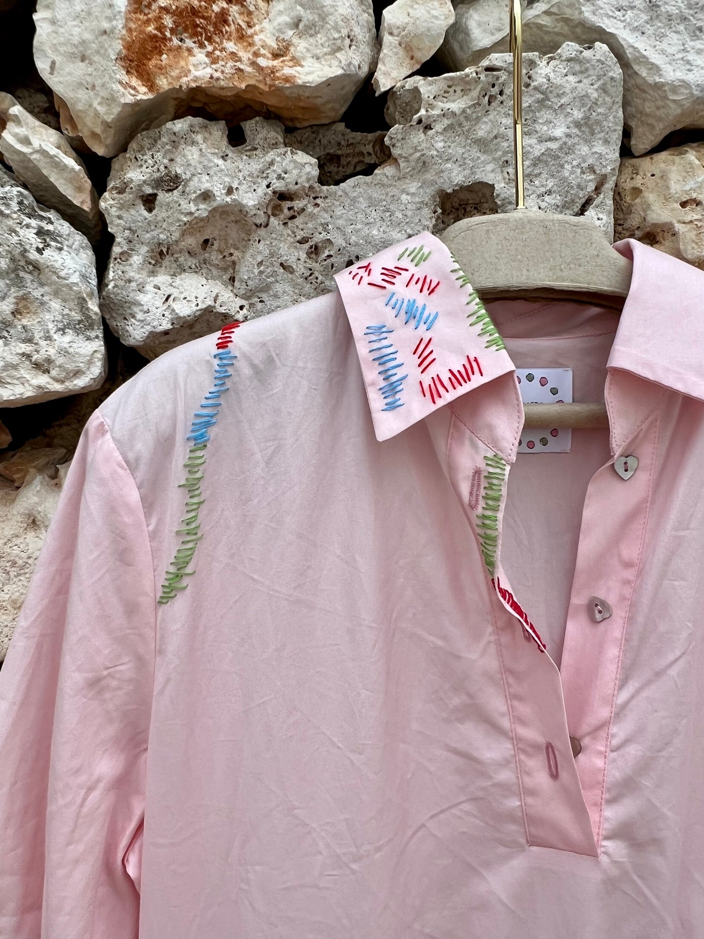 Dress - Chiara Embroidered powder pink