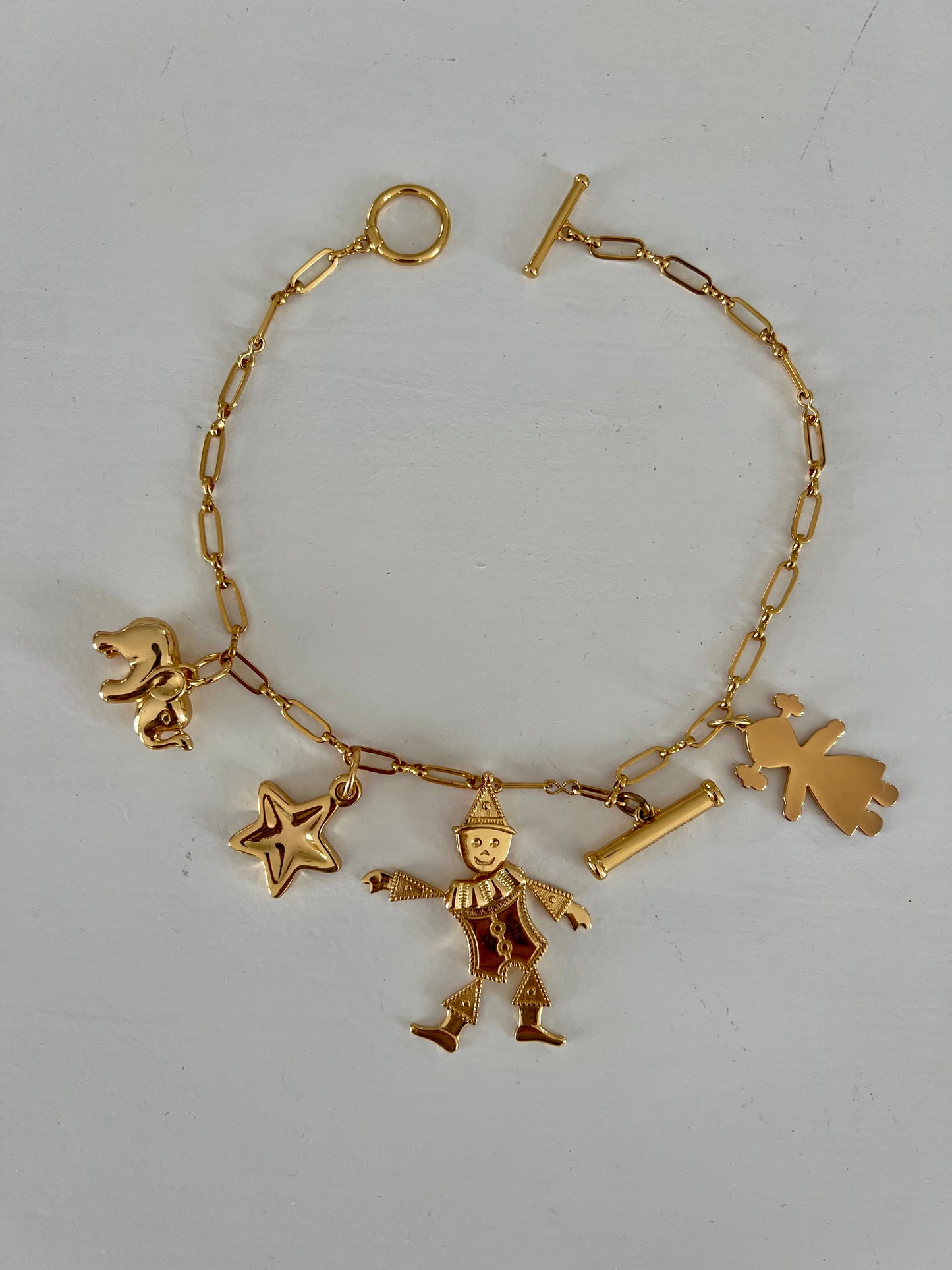 Necklace - Gold Chain with Charms Circus