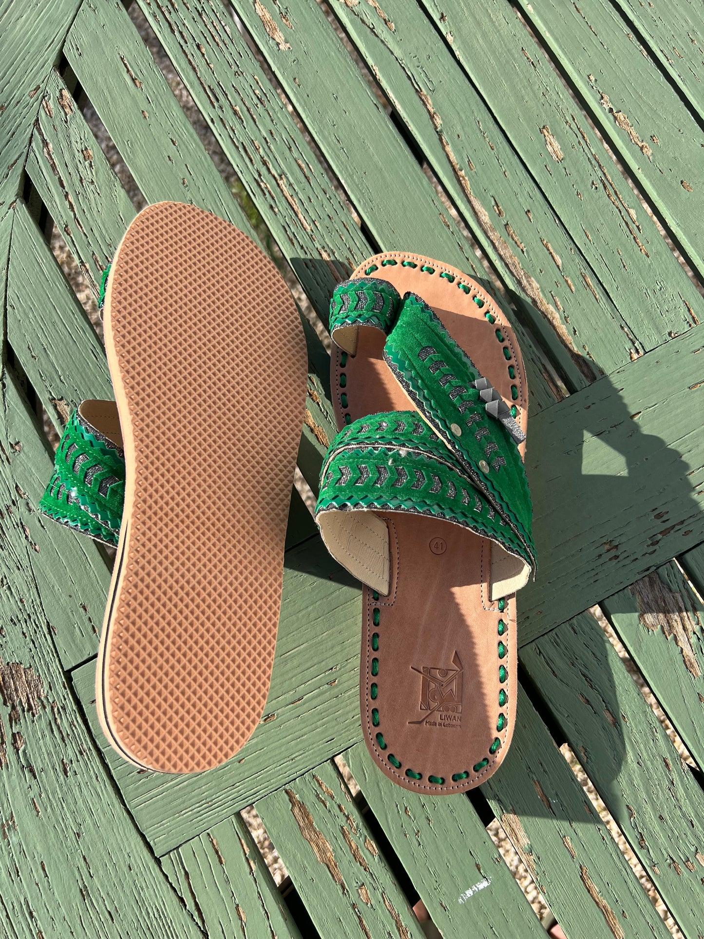 Shoes Women - Liwan Shiny Green Jinane Sandals