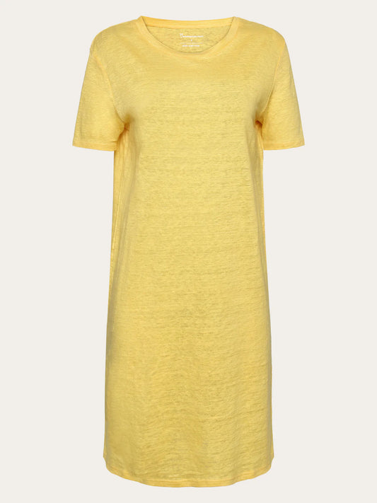 Dress Women -  Linen T Shirt Dress Yellow
