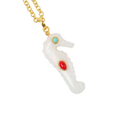 Collana - Cavalluci Marini Quarzo Bianco