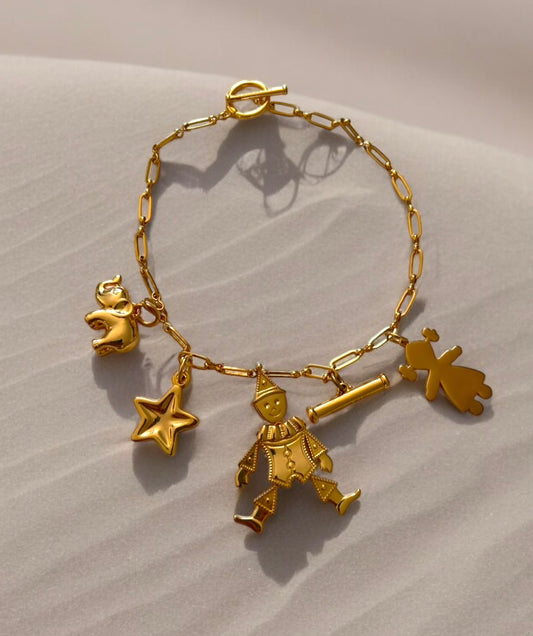 Necklace - Gold Chain with Charms Circus