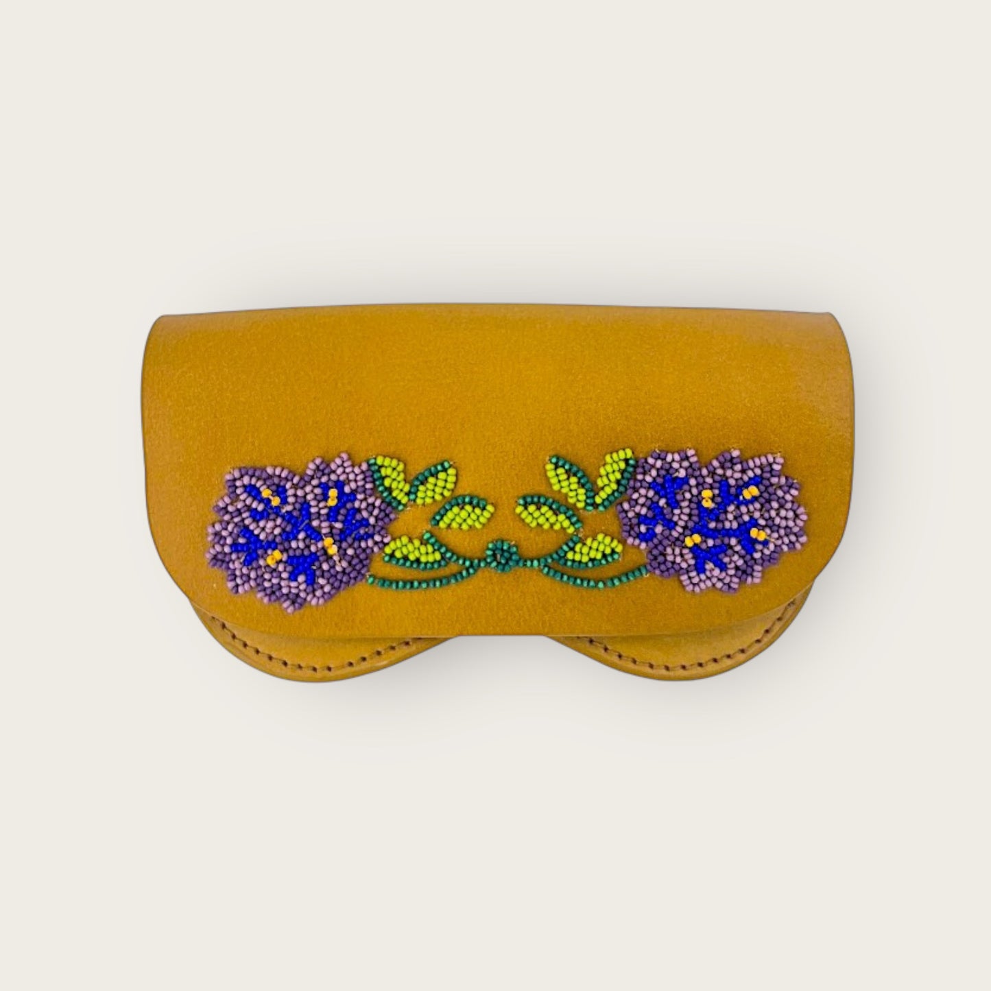 Glasses Cases - FLOWER Leather & Breads Purple Blue & Pistachio