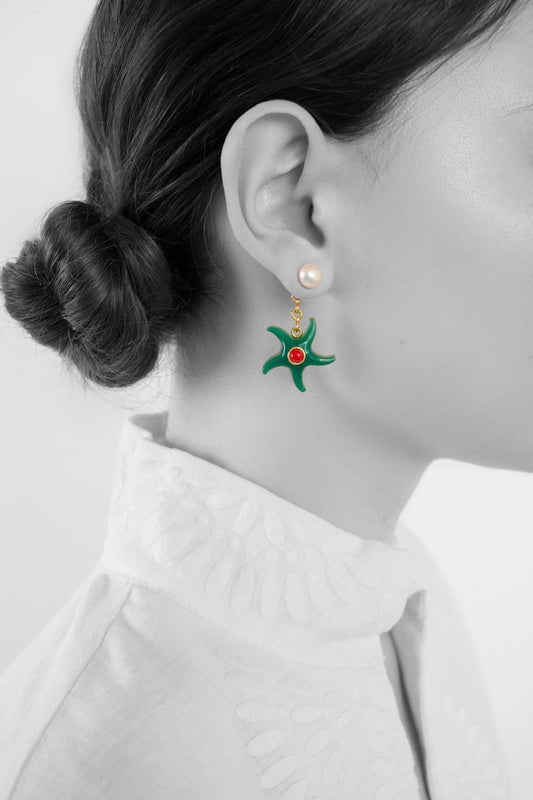 Earrings - Stella Marina Green