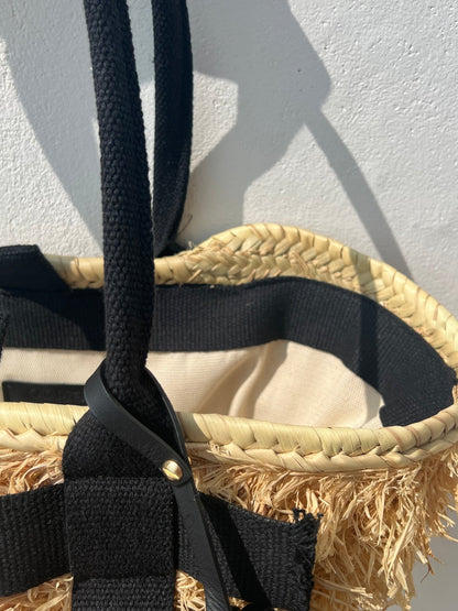 Bag - SAMOS Palm Basket Natural/Black