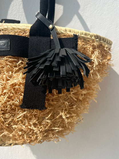 Bag - SAMOS Palm Basket Natural/Black