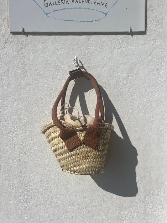 Bag - SIRO Small Palm Basket Natural/Tabacco