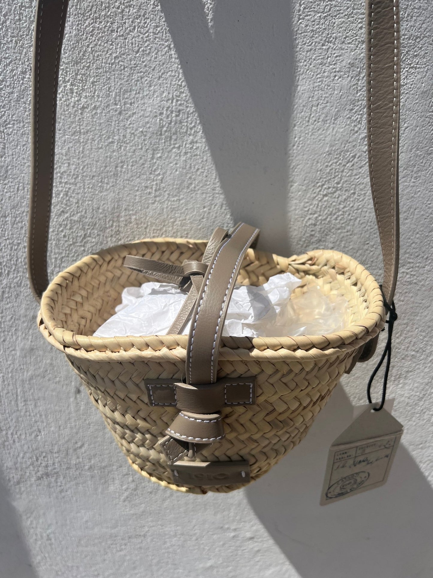 Bag - TINO Small Palm Basket Natural/Taupe