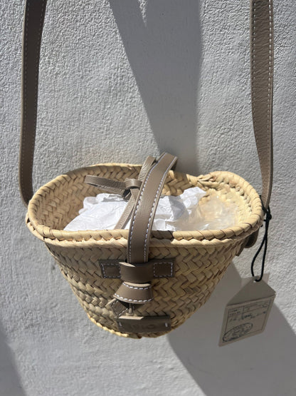 Bag - TINO Small Palm Basket Natural/Taupe