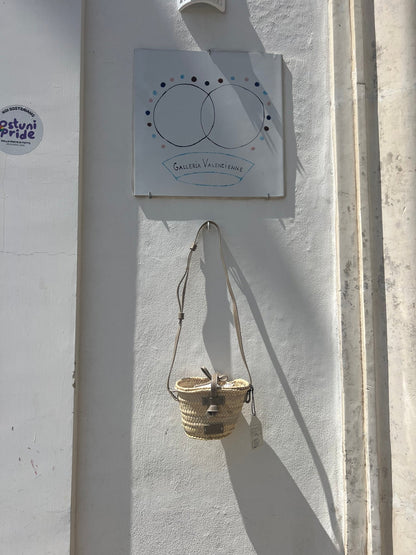 Bag - TINO Small Palm Basket Natural/Taupe