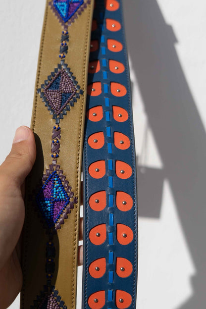 Belts - Leather CHEROKEE Belt Purple Blue/ Pistachio