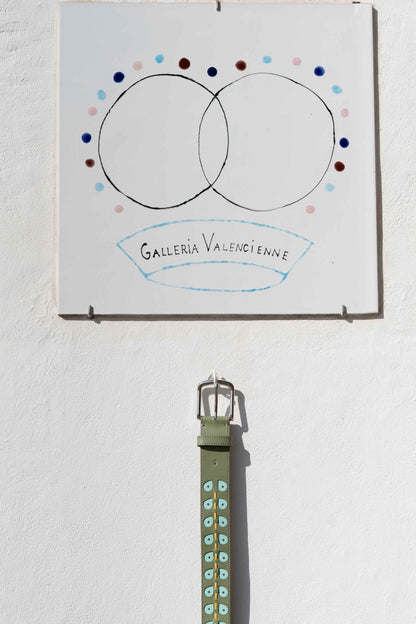 Belts - Leather LEAVES Belt Oil Green/Aqua blue