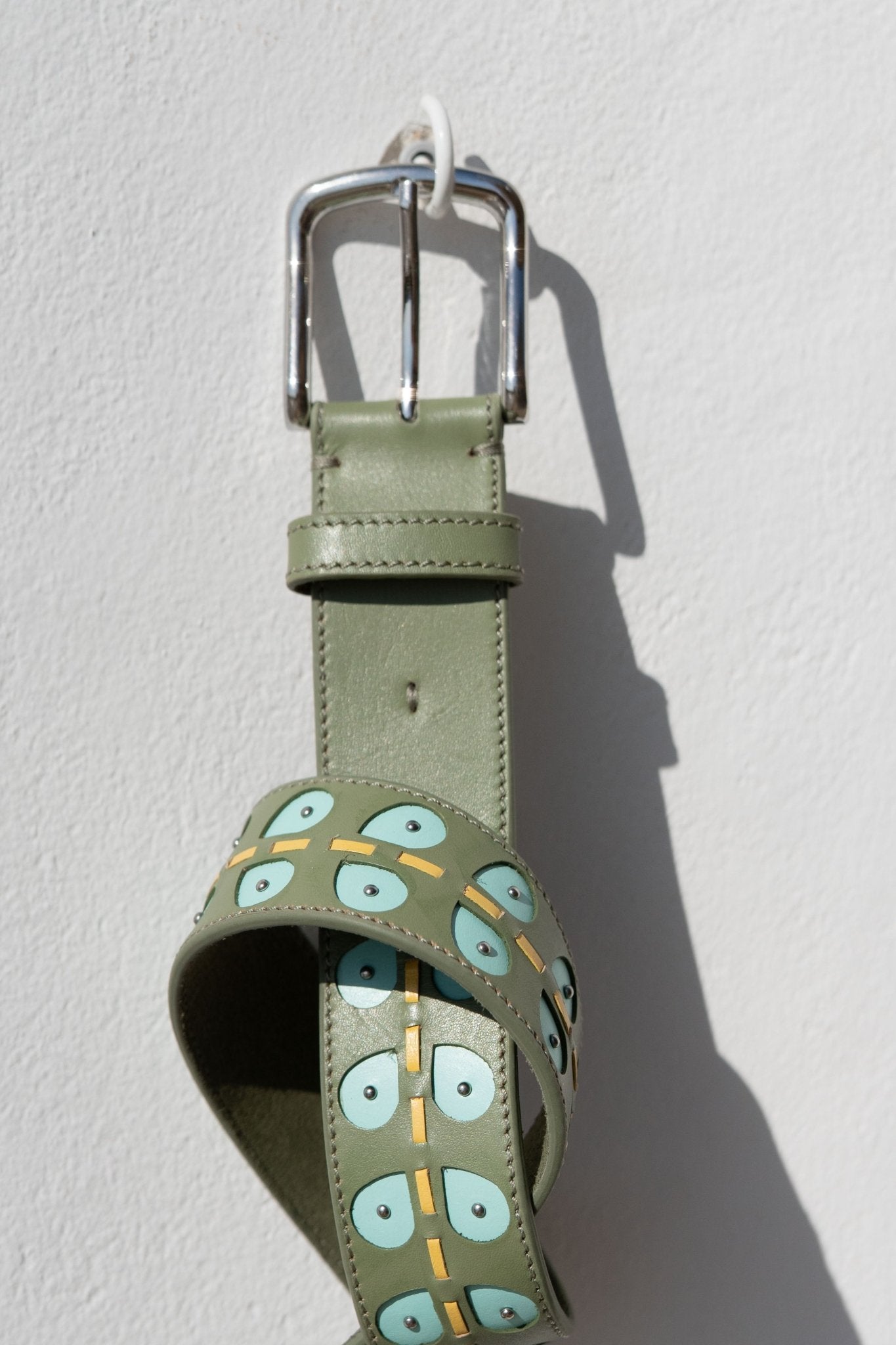 Belts - Leather LEAVES Belt Oil Green/Aqua blue