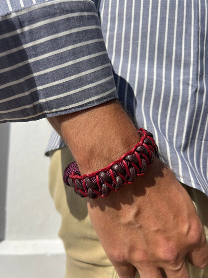 Bracelet Men - Emile Bracelet Macrame Red Brown & Purple