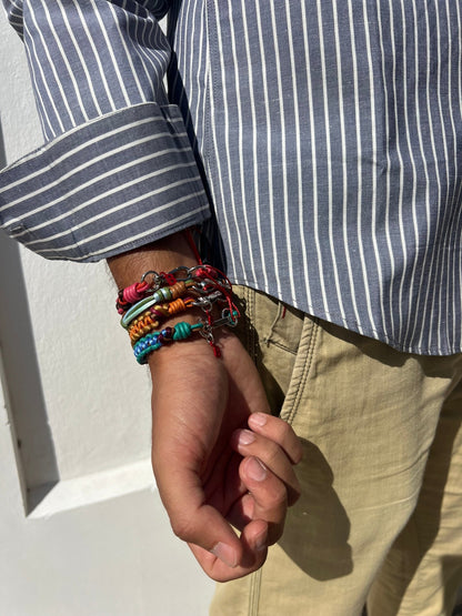 Bracelet Men - Nino Bracelet Blue Green & Camel