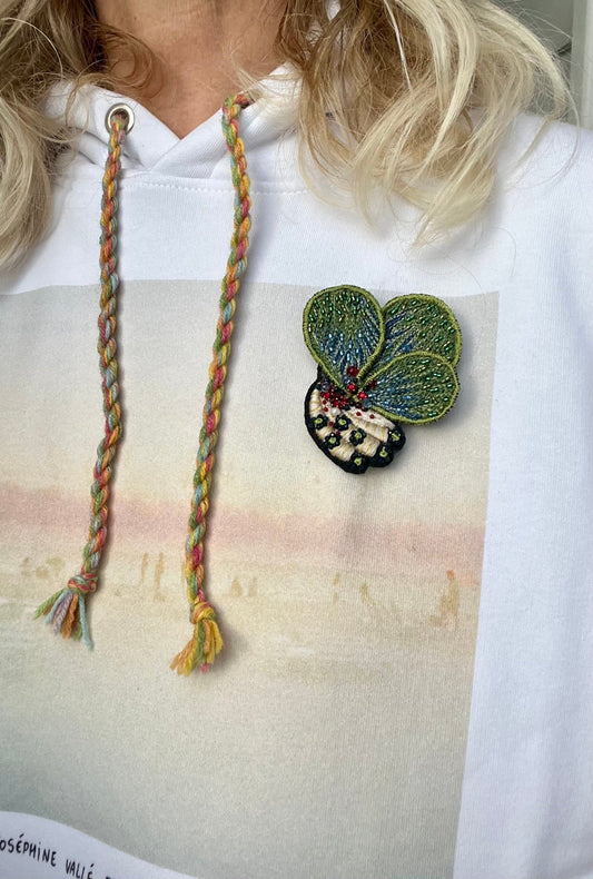 Brooch - Luxury CORAL LEAVES brooch Green & Blue