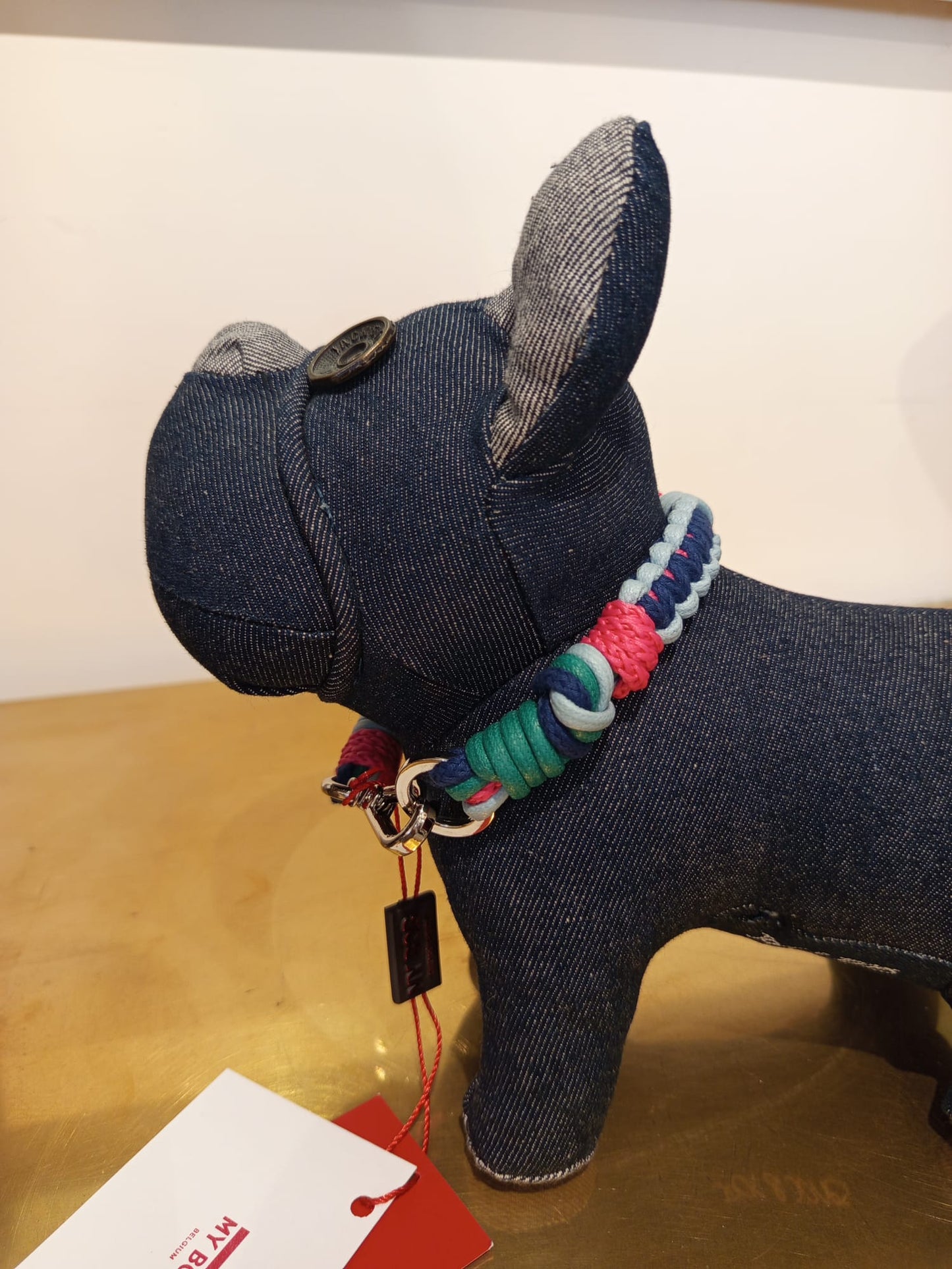 Dog Collar - Tarzan macrame Fushia and Blue