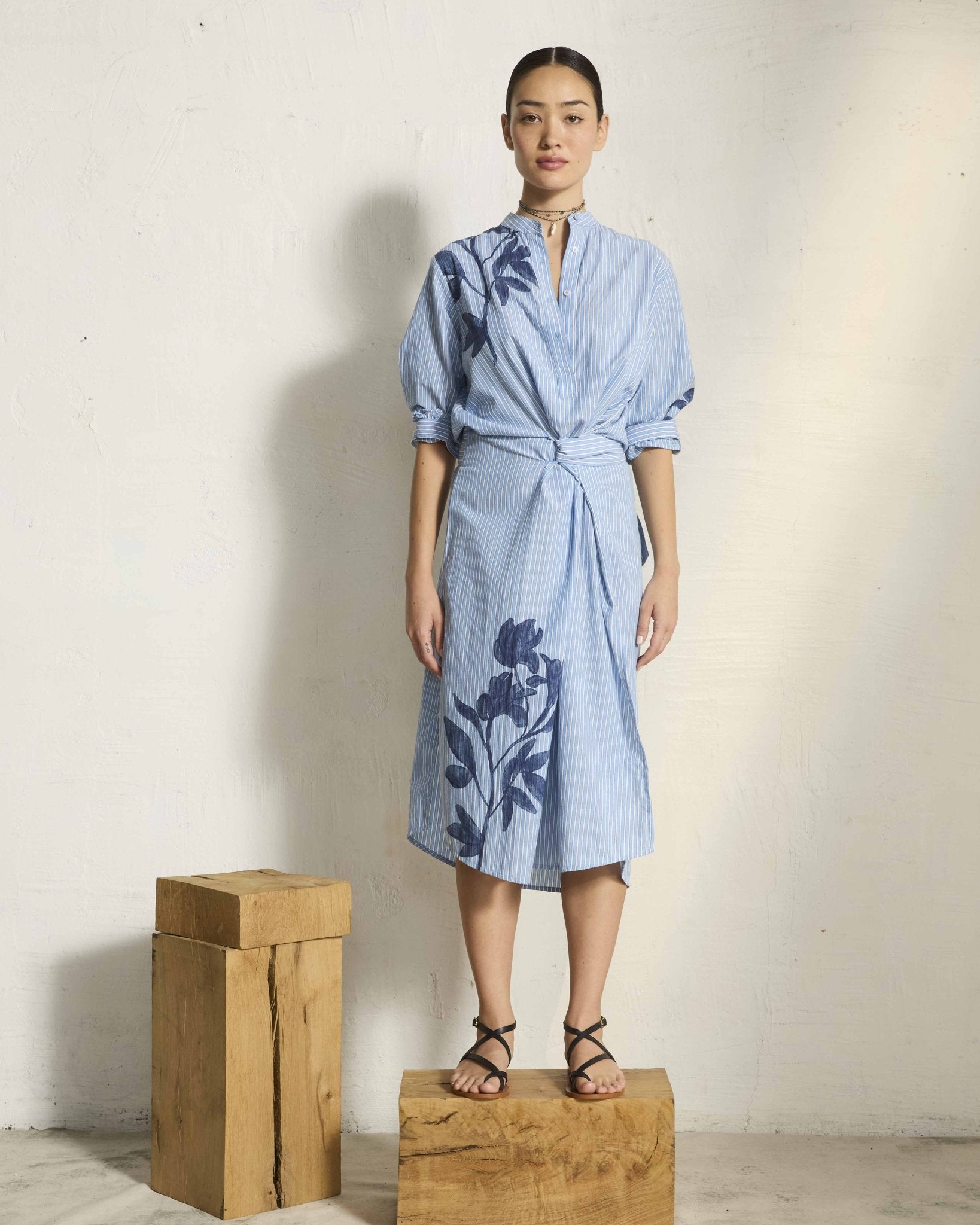 Dress - Albane dress Orchids Print Blue