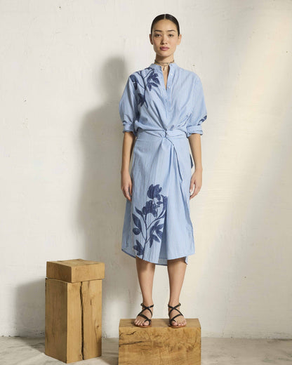 Dress - Albane dress Orchids Print Blue