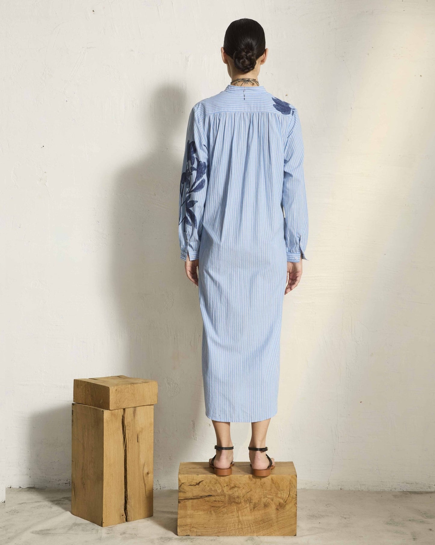 Dress - Albane dress Orchids Print Blue