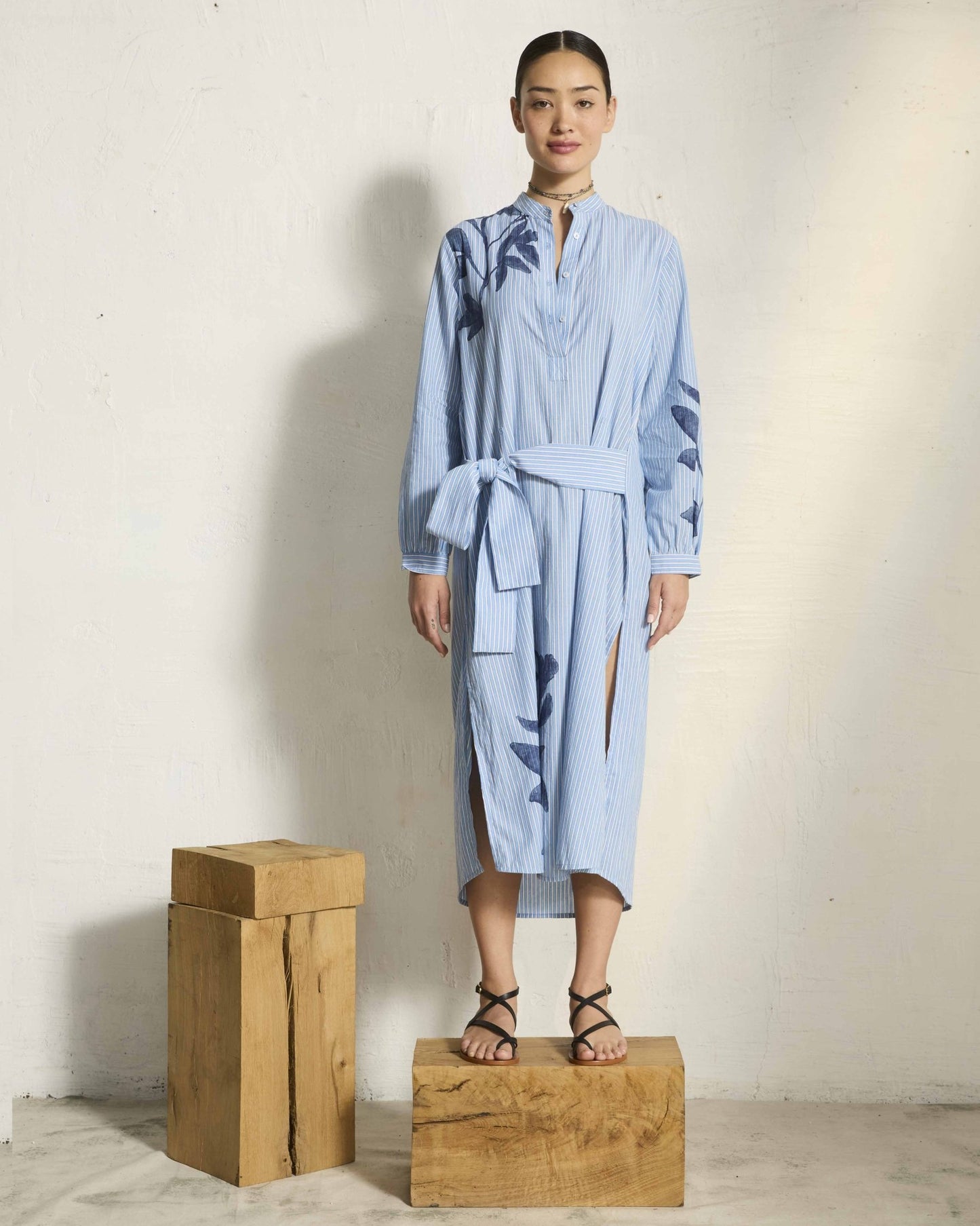 Dress - Albane dress Orchids Print Blue