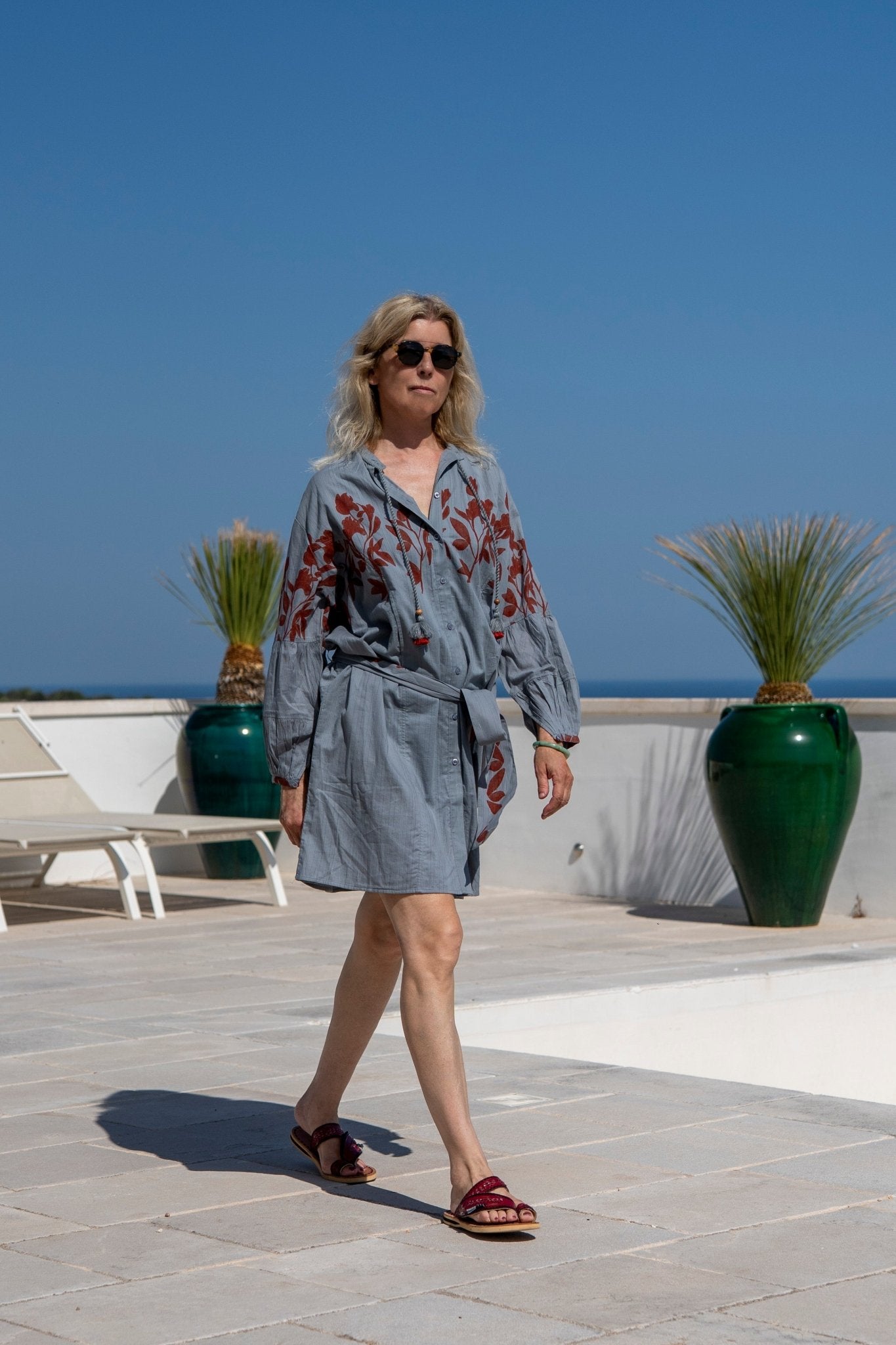 Dress - Charlie Short Dress Orchids Combo Mineral Blue/Potterclay