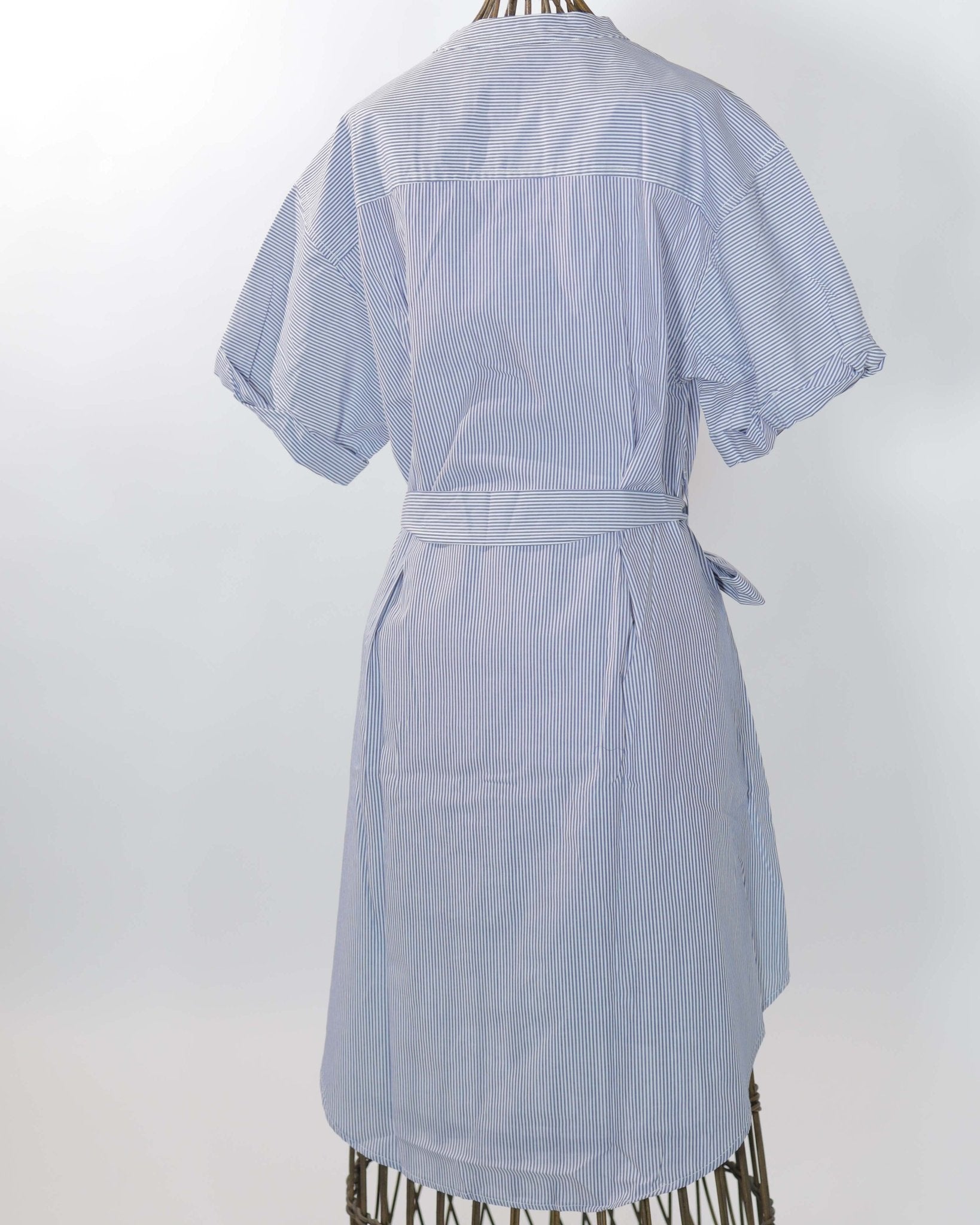 Dress - Gina Dress BLue & white thin Lines