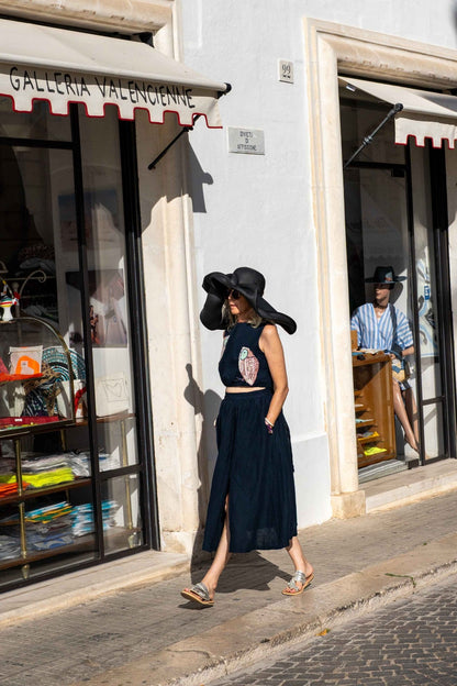 Dress - Matching Top And Skirt Navy Blue