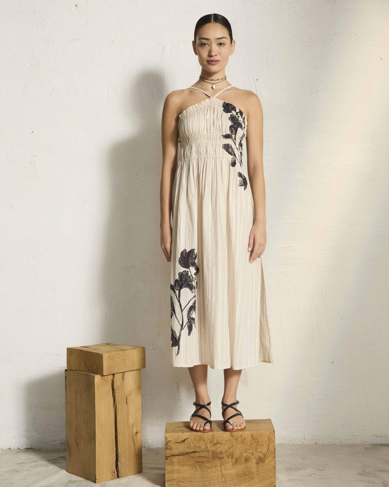 Dress - Morgane dress Orchids Print White